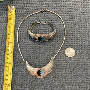 Silver costume jewelry necklace/ bracelet set